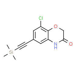 ChemSpider 2D Image | 8-Chloro-6-[(trimethylsilyl)ethynyl]-2H-1,4-benzoxazin-3(4H)-one | C13H14ClNO2Si