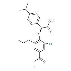 ChemSpider 2D Image | (2S)-(2-Chloro-4-propionyl-6-propylphenoxy)(4-isopropylphenyl)acetic acid | C23H27ClO4