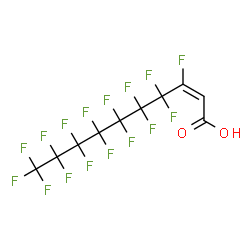 ChemSpider 2D Image | (2E)-3,4,4,5,5,6,6,7,7,8,8,9,9,10,10,10-Hexadecafluoro-2-decenoic acid | C10H2F16O2