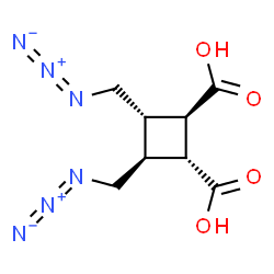 ChemSpider 2D Image | (1R,2R,3S,4S)-3,4-Bis(azidomethyl)-1,2-cyclobutanedicarboxylic acid | C8H10N6O4
