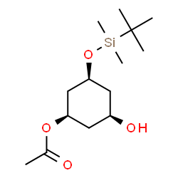 ChemSpider 2D Image | (1R,3S,5S)-3-{[Dimethyl(2-methyl-2-propanyl)silyl]oxy}-5-hydroxycyclohexyl acetate | C14H28O4Si