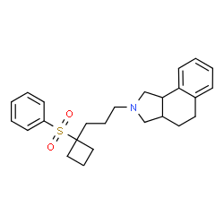 ChemSpider 2D Image | 2-{3-[1-(Phenylsulfonyl)cyclobutyl]propyl}-2,3,3a,4,5,9b-hexahydro-1H-benzo[e]isoindole | C25H31NO2S