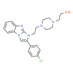 ChemSpider 2D Image | 2-(4-{2-[2-(4-Chlorophenyl)-1H-imidazo[1,2-a]benzimidazol-1-yl]ethyl}-1-piperazinyl)ethanol | C23H26ClN5O