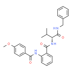 ChemSpider 2D Image | N-[(2R)-1-(Benzylamino)-3-methyl-1-oxo-2-butanyl]-2-[(4-methoxybenzoyl)amino]benzamide | C27H29N3O4