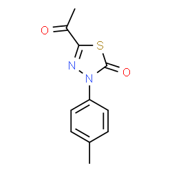 ChemSpider 2D Image | 5-Acetyl-3-(4-methylphenyl)-1,3,4-thiadiazol-2(3H)-one | C11H10N2O2S