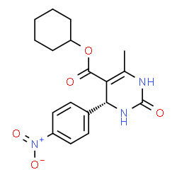 ChemSpider 2D Image | Cyclohexyl (4R)-6-methyl-4-(4-nitrophenyl)-2-oxo-1,2,3,4-tetrahydro-5-pyrimidinecarboxylate | C18H21N3O5