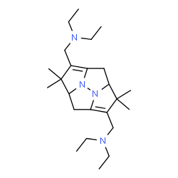 ChemSpider 2D Image | N,N'-[(2,2,5,5-Tetramethyl-2,2a,3,5,5a,6-hexahydro-6b,6c-diazadicyclopenta[cd,gh]pentalene-1,4-diyl)bis(methylene)]bis(N-ethylethanamine) | C24H42N4