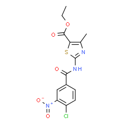 ChemSpider 2D Image | Ethyl 2-[(4-chloro-3-nitrobenzoyl)amino]-4-methyl-1,3-thiazole-5-carboxylate | C14H12ClN3O5S