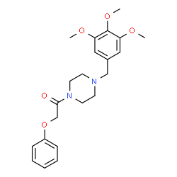 ChemSpider 2D Image | 2-Phenoxy-1-[4-(3,4,5-trimethoxybenzyl)-1-piperazinyl]ethanone | C22H28N2O5