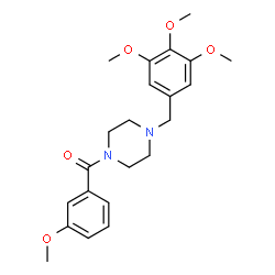 ChemSpider 2D Image | (3-Methoxyphenyl)[4-(3,4,5-trimethoxybenzyl)-1-piperazinyl]methanone | C22H28N2O5