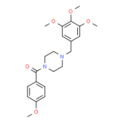 ChemSpider 2D Image | 1-(4-methoxybenzoyl)-4-[(3,4,5-trimethoxyphenyl)methyl]piperazine | C22H28N2O5