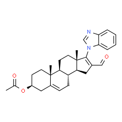 ChemSpider 2D Image | (3beta)-17-(1H-Benzimidazol-1-yl)-16-formylandrosta-5,16-dien-3-yl acetate | C29H34N2O3