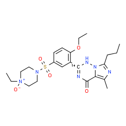 ChemSpider 2D Image | 2-{2-Ethoxy-5-[(4-ethyl-4-oxido-1-piperazinyl)sulfonyl]phenyl}-5-methyl-7-propyl(2-~14~C)imidazo[5,1-f][1,2,4]triazin-4(1H)-one | C2214CH32N6O5S