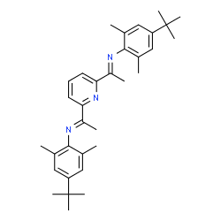 ChemSpider 2D Image | (1E,1'E)-1,1'-(2,6-Pyridinediyl)bis{N-[2,6-dimethyl-4-(2-methyl-2-propanyl)phenyl]ethanimine} | C33H43N3