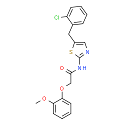 ChemSpider 2D Image | N-[5-(2-Chlorobenzyl)-1,3-thiazol-2-yl]-2-(2-methoxyphenoxy)acetamide | C19H17ClN2O3S