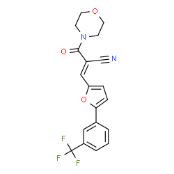ChemSpider 2D Image | (2E)-2-(4-Morpholinylcarbonyl)-3-{5-[3-(trifluoromethyl)phenyl]-2-furyl}acrylonitrile | C19H15F3N2O3