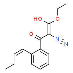 ChemSpider 2D Image | (1Z)-3-{2-[(1Z)-1-Buten-1-yl]phenyl}-1-ethoxy-1-hydroxy-3-oxo-1-propene-2-diazonium | C15H17N2O3