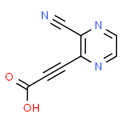 ChemSpider 2D Image | 3-(3-Cyano-2-pyrazinyl)-2-propynoic acid | C8H3N3O2