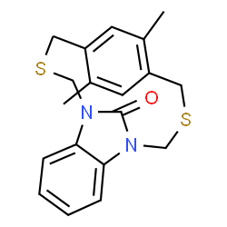 ChemSpider 2D Image | 17,19-Dimethyl-3,14-dithia-5,12-diazatetracyclo[14.2.2.1~5,12~.0~6,11~]henicosa-1(18),6,8,10,16,19-hexaen-21-one | C19H20N2OS2