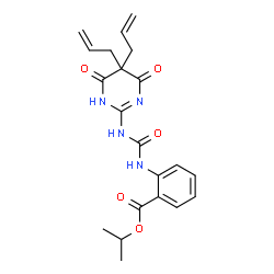 ChemSpider 2D Image | Isopropyl 2-{[(5,5-diallyl-4,6-dioxo-1,4,5,6-tetrahydro-2-pyrimidinyl)carbamoyl]amino}benzoate | C21H24N4O5
