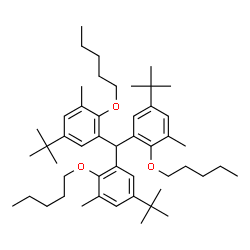 ChemSpider 2D Image | 1,1',1''-Methanetriyltris[3-methyl-5-(2-methyl-2-propanyl)-2-(pentyloxy)benzene] | C49H76O3