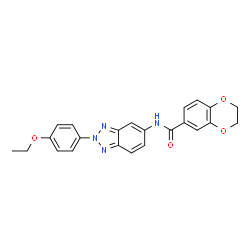 ChemSpider 2D Image | N-[2-(4-Ethoxyphenyl)-2H-benzotriazol-5-yl]-2,3-dihydro-1,4-benzodioxine-6-carboxamide | C23H20N4O4