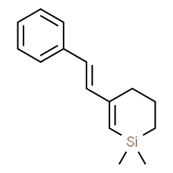 ChemSpider 2D Image | 1,1-Dimethyl-5-[(E)-2-phenylvinyl]-1,2,3,4-tetrahydrosiline | C15H20Si