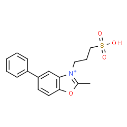 ChemSpider 2D Image | 2-Methyl-5-phenyl-3-(3-sulfopropyl)-1,3-benzoxazol-3-ium | C17H18NO4S