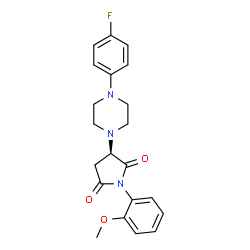 ChemSpider 2D Image | (3R)-3-[4-(4-Fluorophenyl)-1-piperazinyl]-1-(2-methoxyphenyl)-2,5-pyrrolidinedione | C21H22FN3O3