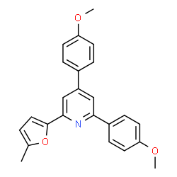 ChemSpider 2D Image | 2,4-Bis(4-methoxyphenyl)-6-(5-methyl-2-furyl)pyridine | C24H21NO3
