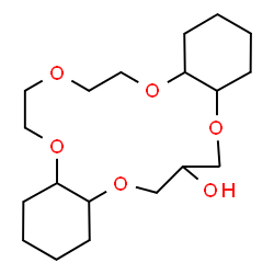 ChemSpider 2D Image | Octadecahydro-17H-dibenzo[b,k][1,4,7,10,13]pentaoxacyclohexadecin-18-ol | C19H34O6