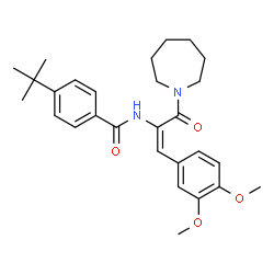 ChemSpider 2D Image | N-[(1E)-3-(1-Azepanyl)-1-(3,4-dimethoxyphenyl)-3-oxo-1-propen-2-yl]-4-(2-methyl-2-propanyl)benzamide | C28H36N2O4