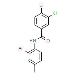 ChemSpider 2D Image | N-(2-Bromo-4-methylphenyl)-3,4-dichlorobenzamide | C14H10BrCl2NO