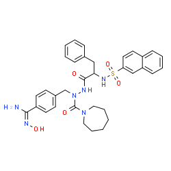 ChemSpider 2D Image | 4-{[1-(1-Azepanylcarbonyl)-2-{2-[(2-naphthylsulfonyl)amino]-3-phenylpropanoyl}hydrazino]methyl}-N'-hydroxybenzenecarboximidamide | C34H38N6O5S