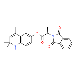 ChemSpider 2D Image | 2,2,4-Trimethyl-1,2-dihydro-6-quinolinyl (2R)-2-(1,3-dioxo-1,3-dihydro-2H-isoindol-2-yl)propanoate | C23H22N2O4