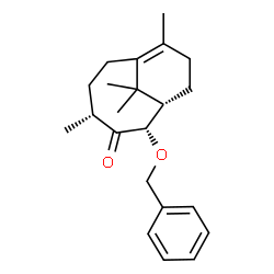 ChemSpider 2D Image | (1S,2S,4R)-2-(Benzyloxy)-4,8,11,11-tetramethylbicyclo[5.3.1]undec-7-en-3-one | C22H30O2