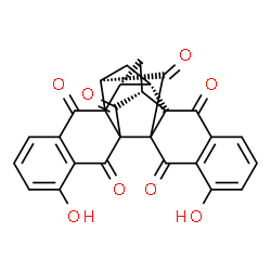 ChemSpider 2D Image | (1R,13S,15S,16R)-8,23-Dihydroxynonacyclo[14.11.1.0~2,11~.0~2,15~.0~4,9~.0~11,26~.0~13,17~.0~17,26~.0~19,24~]octacosa-4,6,8,19,21,23-hexaene-3,10,12,18,25,27-hexone | C28H16O8