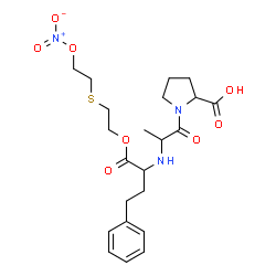 ChemSpider 2D Image | N-[1-(2-{[2-(Nitrooxy)ethyl]sulfanyl}ethoxy)-1-oxo-4-phenyl-2-butanyl]alanylproline | C22H31N3O8S