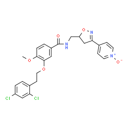 ChemSpider 2D Image | 3-[2-(2,4-Dichlorophenyl)ethoxy]-4-methoxy-N-{[3-(1-oxido-4-pyridinyl)-4,5-dihydro-1,2-oxazol-5-yl]methyl}benzamide | C25H23Cl2N3O5