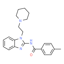 ChemSpider 2D Image | 4-Methyl-N-{1-[2-(1-piperidinyl)ethyl]-1H-benzimidazol-2-yl}benzamide | C22H26N4O