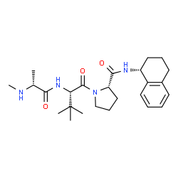 ChemSpider 2D Image | N-Methyl-D-alanyl-3-methyl-L-valyl-N-[(1R)-1,2,3,4-tetrahydro-1-naphthalenyl]-L-prolinamide | C25H38N4O3