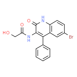 ChemSpider 2D Image | N-(6-Bromo-2-oxo-4-phenyl-1,2-dihydro-3-quinolinyl)-2-hydroxyacetamide | C17H13BrN2O3