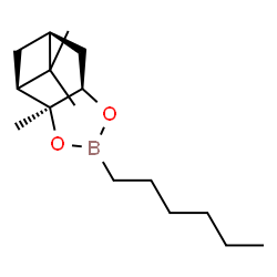 ChemSpider 2D Image | (1S,2S,6R,8S)-4-Hexyl-2,9,9-trimethyl-3,5-dioxa-4-boratricyclo[6.1.1.0~2,6~]decane | C16H29BO2
