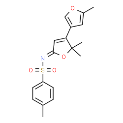 ChemSpider 2D Image | 4-Methyl-N-[(5Z)-2,2,5'-trimethyl-3,3'-bifuran-5(2H)-ylidene]benzenesulfonamide | C18H19NO4S