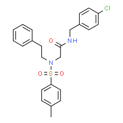 ChemSpider 2D Image | N-(4-Chlorobenzyl)-N~2~-[(4-methylphenyl)sulfonyl]-N~2~-(2-phenylethyl)glycinamide | C24H25ClN2O3S