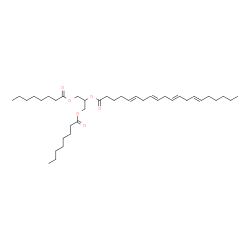 ChemSpider 2D Image | 1,3-Bis(octanoyloxy)-2-propanyl (5E,8E,11E,14E)-5,8,11,14-icosatetraenoate | C39H66O6