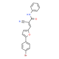 ChemSpider 2D Image | (2E)-3-[5-(4-Bromophenyl)-2-furyl]-2-cyano-N-phenylacrylamide | C20H13BrN2O2