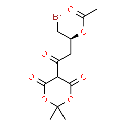ChemSpider 2D Image | (2S)-1-Bromo-4-(2,2-dimethyl-4,6-dioxo-1,3-dioxan-5-yl)-4-oxo-2-butanyl acetate | C12H15BrO7