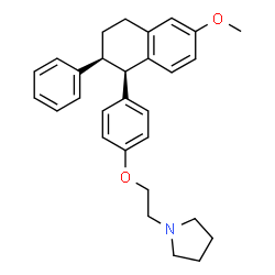ChemSpider 2D Image | 1-(2-{4-[(1R,2S)-6-Methoxy-2-phenyl-1,2,3,4-tetrahydro-1-naphthalenyl]phenoxy}ethyl)pyrrolidine | C29H33NO2