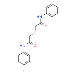 ChemSpider 2D Image | 2-[(2-Anilino-2-oxoethyl)sulfanyl]-N-(4-fluorophenyl)acetamide | C16H15FN2O2S